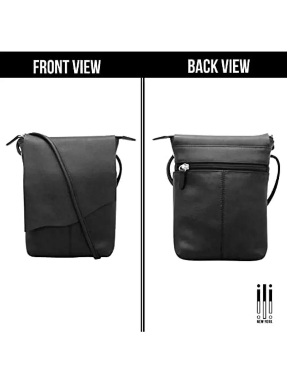 Genuine Leather Mini Crossbody Bag for Women - RFID Blocking, Adjustable Strap